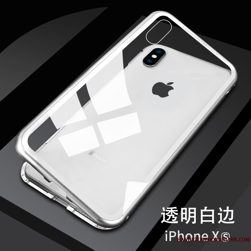 Skal iPhone Xs Metall Trend Varumärke Slim, Fodral iPhone Xs Net Red Transparent