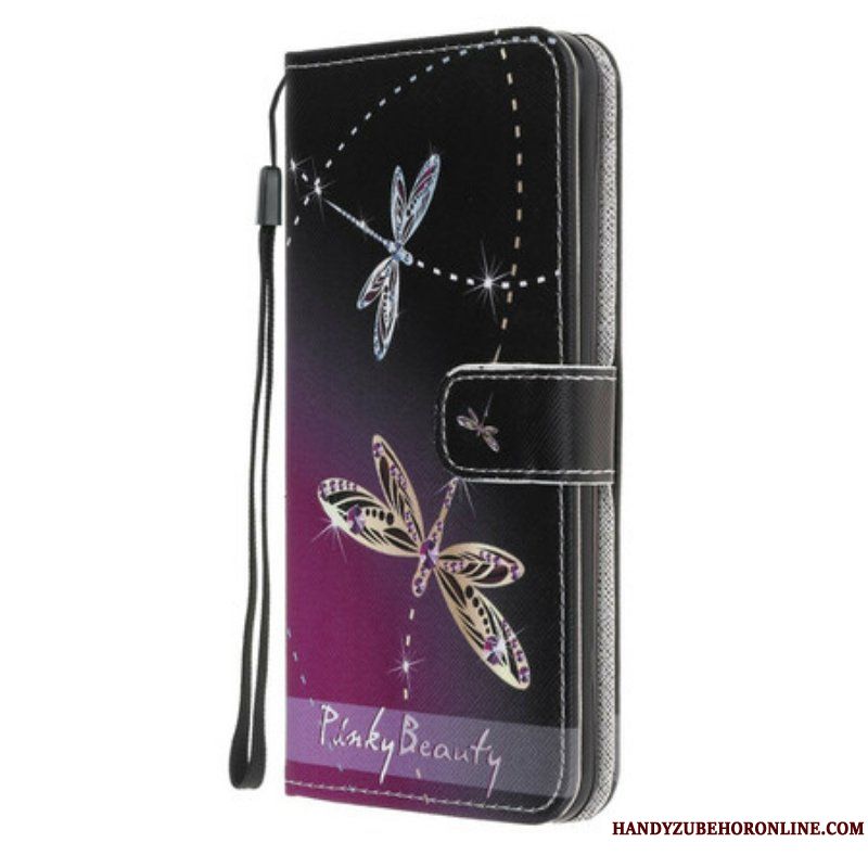 Fodral Samsung Galaxy M12 / A12 Med Kedjar Strappy Dragonflies