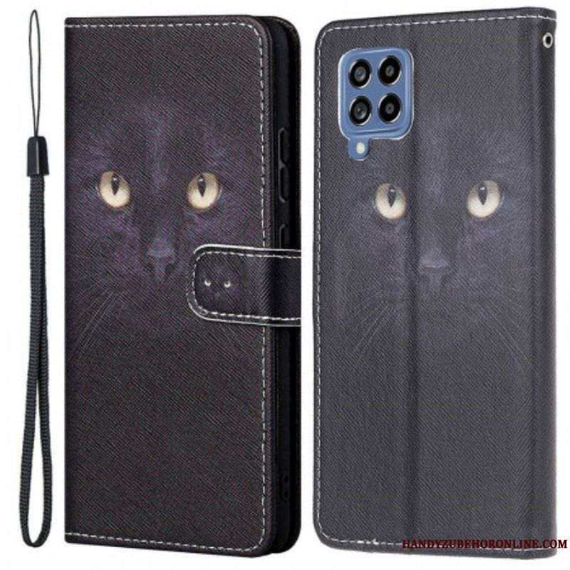 Fodral Samsung Galaxy M53 5G Med Kedjar Strappy Cat Eyes