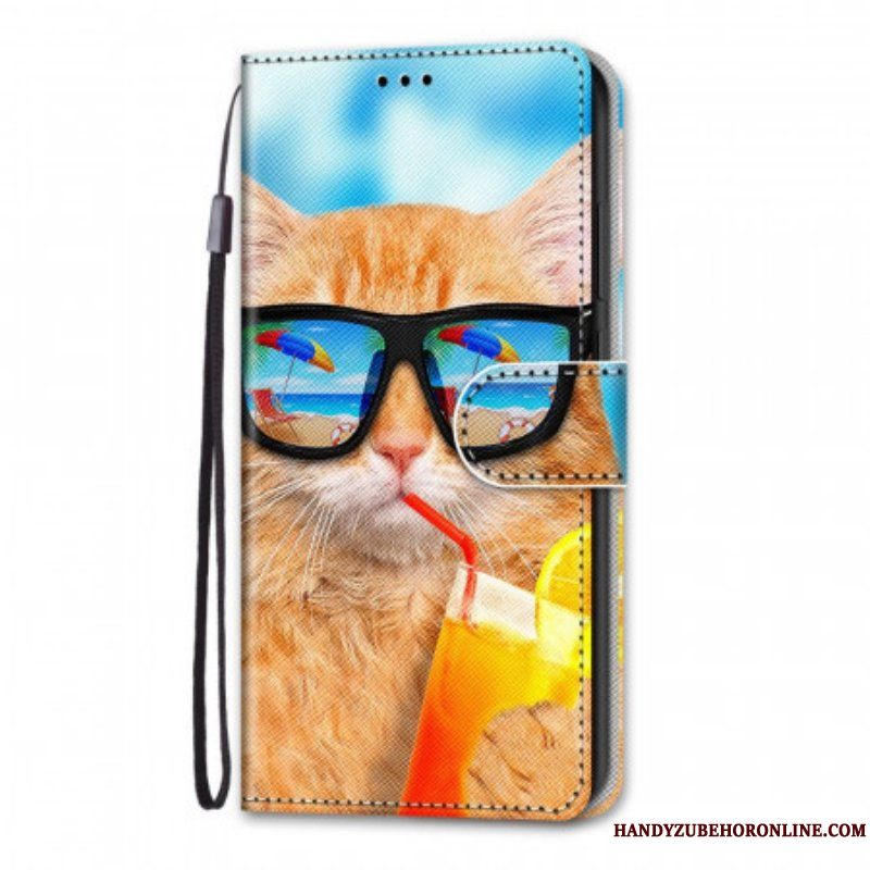 Fodral Samsung Galaxy M53 5G Med Kedjar Strappy Star Cat
