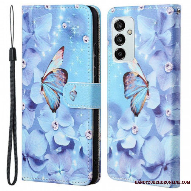 Fodral Samsung Galaxy M53 5G Med Kedjar Stringfjärilar