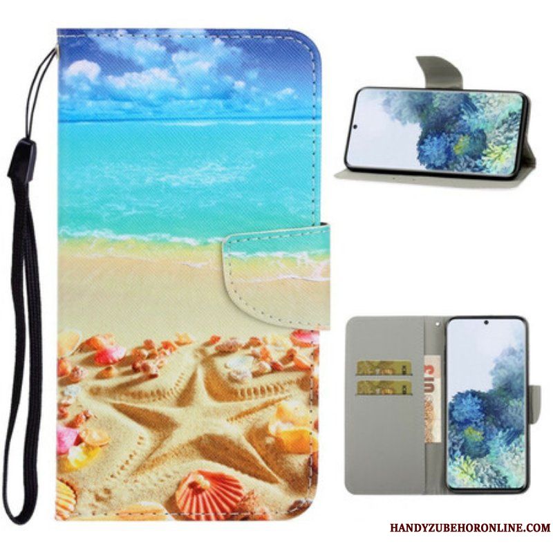 Fodral Samsung Galaxy S21 5G Med Kedjar Lanyard Beach