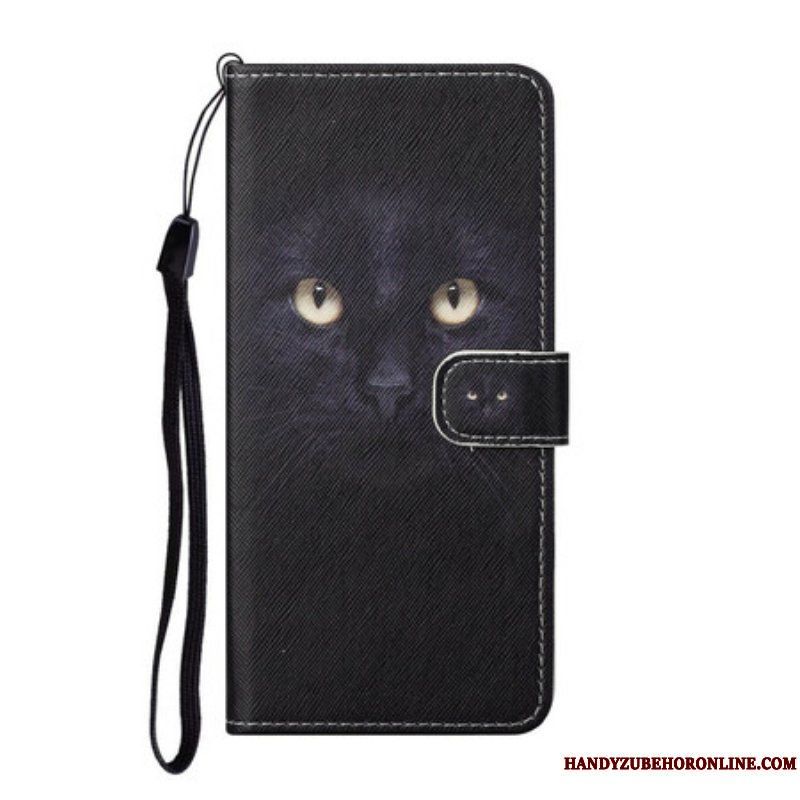 Fodral Samsung Galaxy S21 FE Med Kedjar Strappy Black Cat Eyes