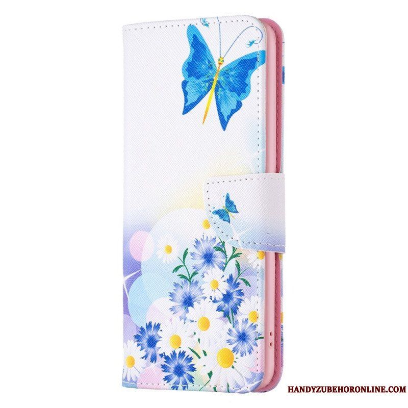 Fodral Xiaomi 12T / 12T Pro Målade Fjärilar Och Blommor
