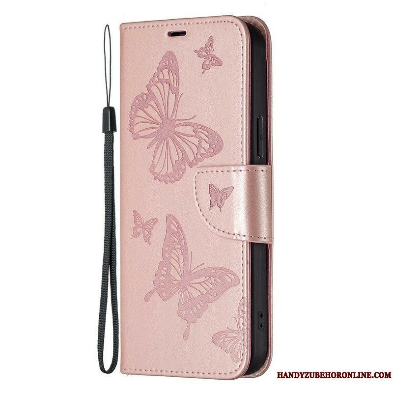 Fodral iPhone 13 Pro Max Folio-fodral Fjärilar Och Oblique Flap