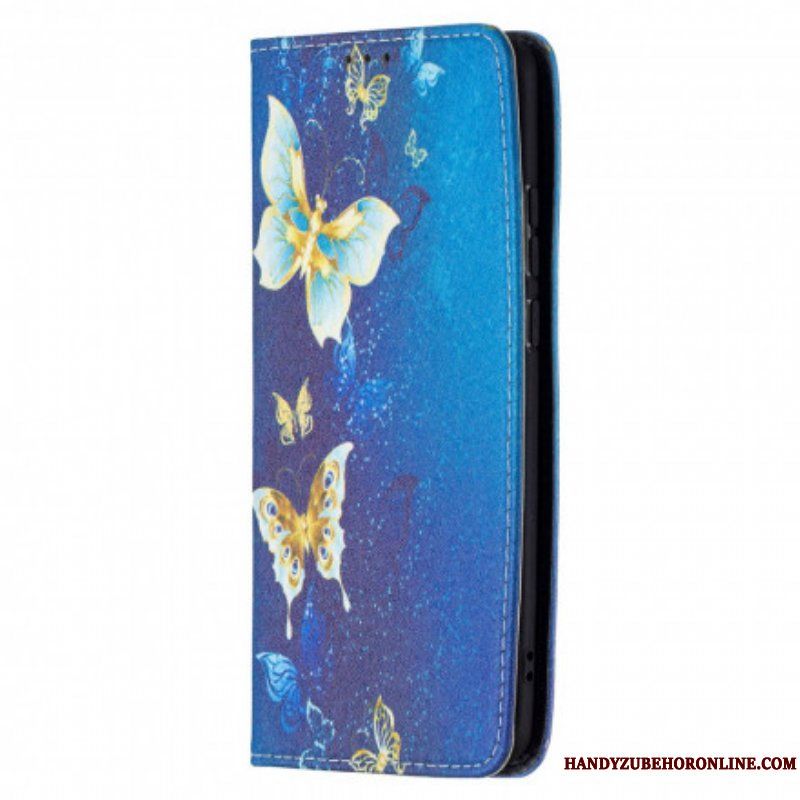 Folio-fodral Huawei P50 Pro Läderfodral Färgglada Fjärilar