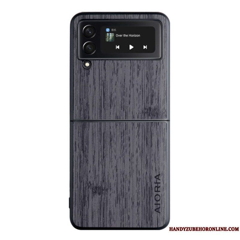Folio-fodral Mobilskal Samsung Galaxy Z Flip 4 Läderfodral Aioria Trä