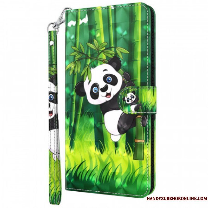 Folio-fodral Moto G71 5G Panda Och Bambu