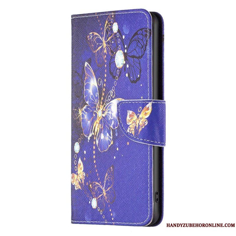 Folio-fodral Samsung Galaxy A14 / A14 5G Gyllene Fjärilar