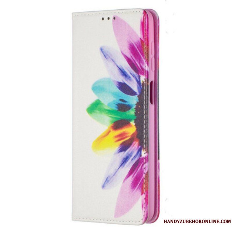 Folio-fodral Samsung Galaxy M12 / A12 Läderfodral Akvarell Blomma
