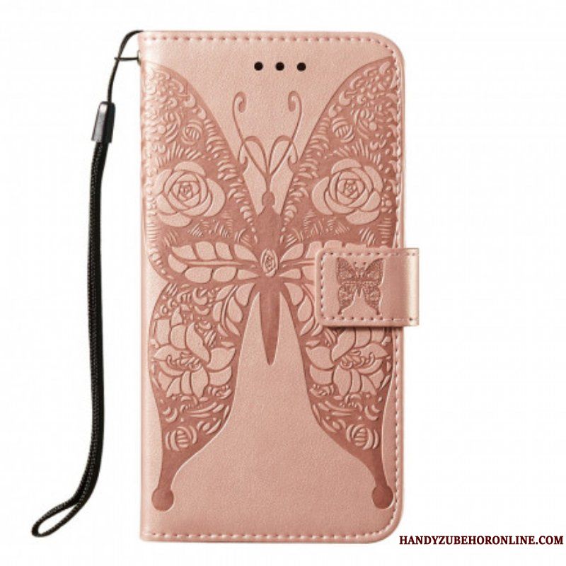 Folio-fodral Samsung Galaxy S21 Ultra 5G Fjärilar Blommönster