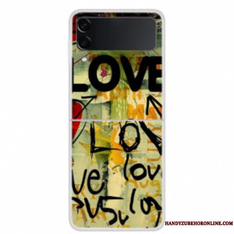 Folio-fodral Skal Samsung Galaxy Z Flip 3 5G Läderfodral Kärlek Och Kärlek
