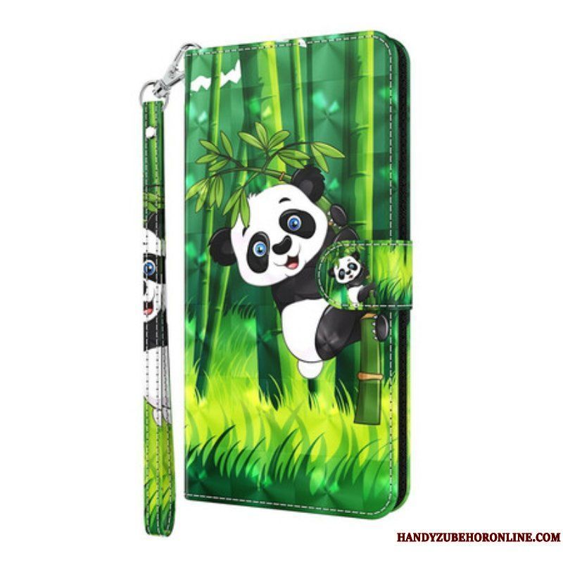 Folio-fodral iPhone 13 Pro Panda Och Bambu