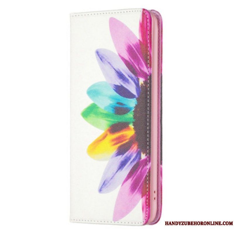 Folio-fodral iPhone 14 Pro Läderfodral Akvarell Blomma