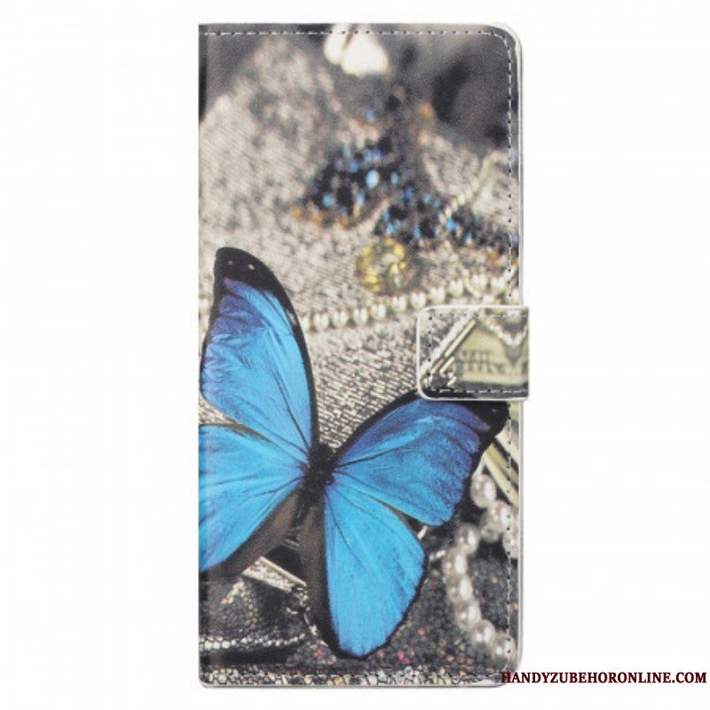 Läderfodral Samsung Galaxy M23 5G Blå Fjäril