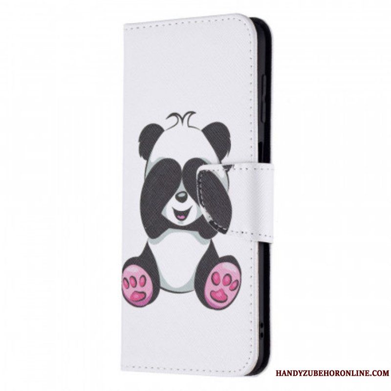 Läderfodral Samsung Galaxy M32 Panda Kul