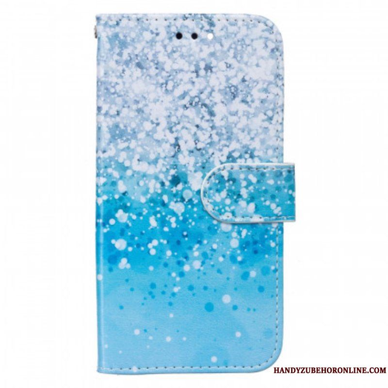 Läderfodral Samsung Galaxy S22 Plus 5G Blå Glittergradient
