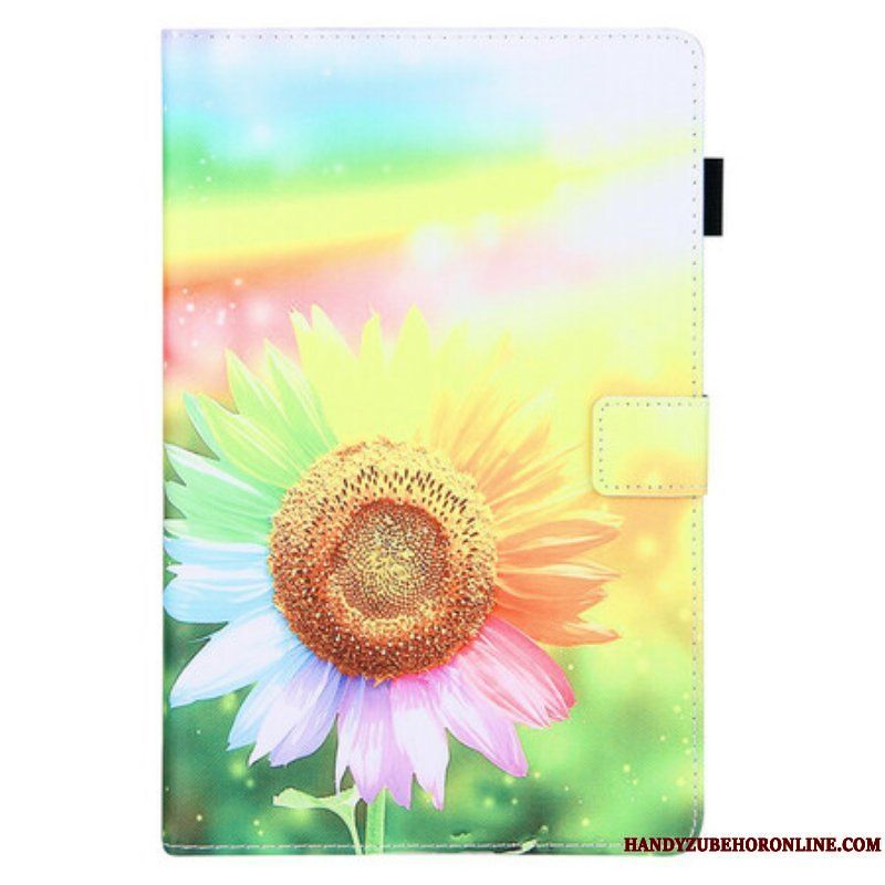 Läderfodral Samsung Galaxy Tab A7 Lite Blommor I Solen