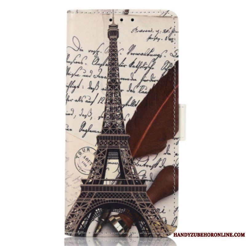 Läderfodral iPhone 14 Pro Max Poetens Eiffeltorn