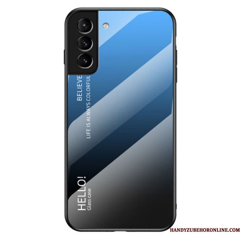 Mobilskal Samsung Galaxy S22 Plus 5G Härdat Glas Hej