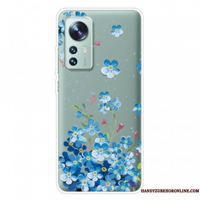 Mobilskal Xiaomi 12 Pro Blå Blommor