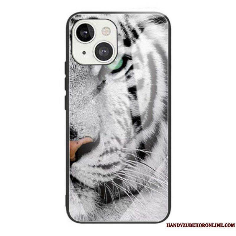 Mobilskal iPhone 13 Mini Tiger Härdat Glas