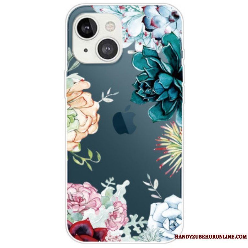 Mobilskal iPhone 14 Plus Akvarell Blommor