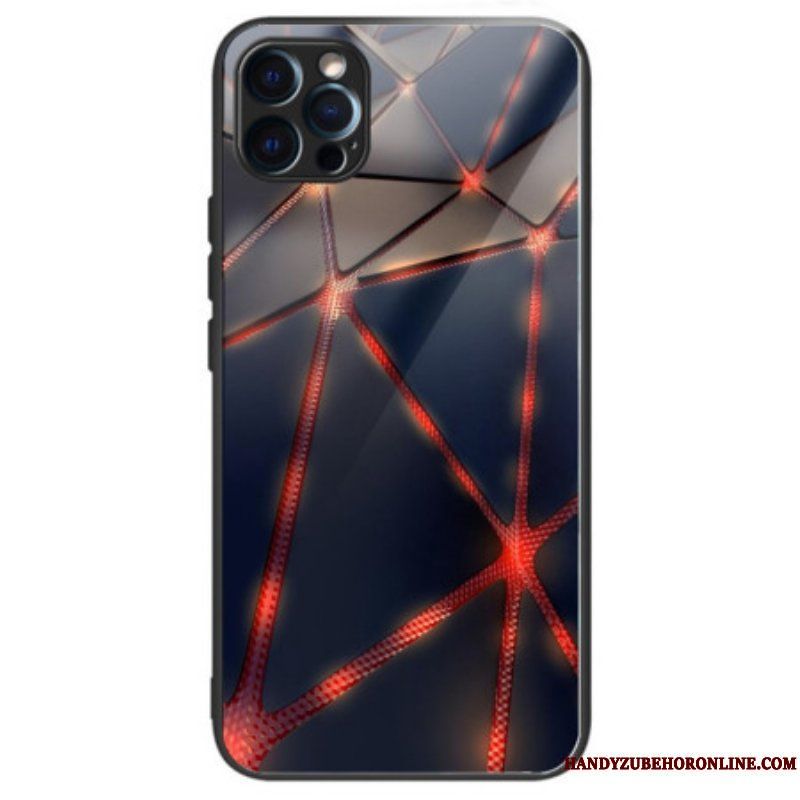Mobilskal iPhone 14 Pro Röd Linje Härdat Glas