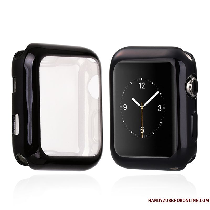 Skal Apple Watch Series 1 Silikon Transparent Svart, Fodral Apple Watch Series 1 Påsar Tunn