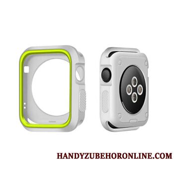 Skal Apple Watch Series 2 Silikon Bicolor Vit, Fodral Apple Watch Series 2 Skydd Grön