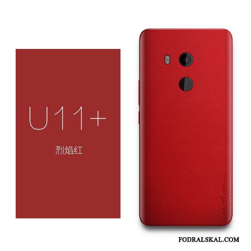 Skal Htc U11+ Lyxiga Telefon Slim, Fodral Htc U11+ Läder Röd