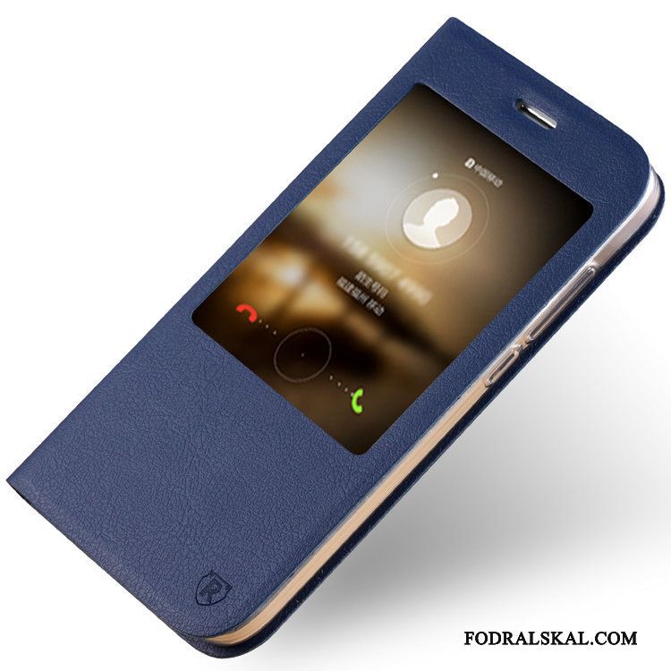 Skal Huawei G7 Plus Läderfodral Telefon Mörkblå, Fodral Huawei G7 Plus Täcka