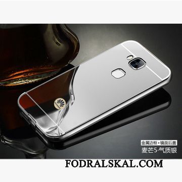 Skal Huawei G9 Plus Metall Silver Frame, Fodral Huawei G9 Plus Skydd Spegel Bakre Omslag
