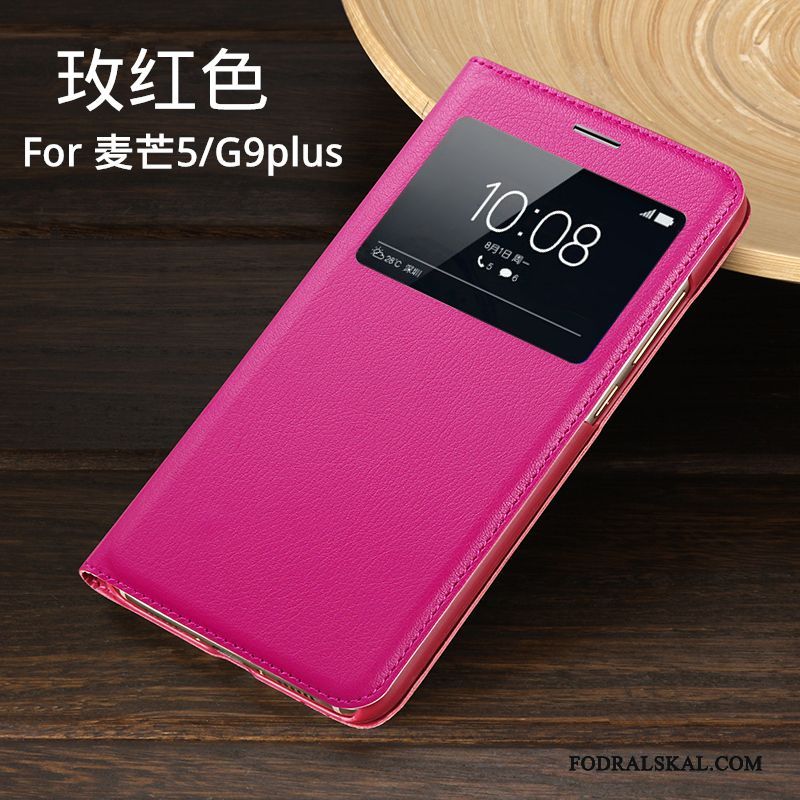 Skal Huawei G9 Plus Skydd Röd Pu, Fodral Huawei G9 Plus Läderfodral Telefon