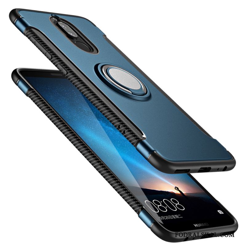 Skal Huawei Mate 10 Lite Skydd Ring Fallskydd, Fodral Huawei Mate 10 Lite Mjuk Telefon Mörkblå