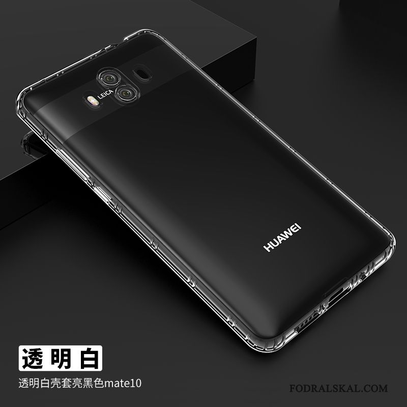 Skal Huawei Mate 10 Mjuk Svarttelefon, Fodral Huawei Mate 10 Påsar Transparent Fallskydd