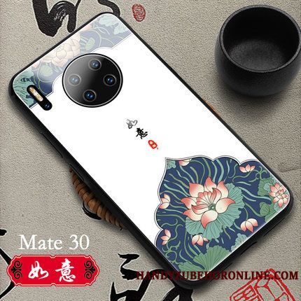 Skal Huawei Mate 30 Kinesisk Stil Glas, Fodral Huawei Mate 30 Vittelefon
