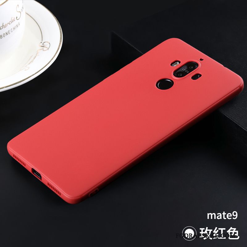 Skal Huawei Mate 9 Skydd Trend Nubuck, Fodral Huawei Mate 9 Mjuk Tunn Röd