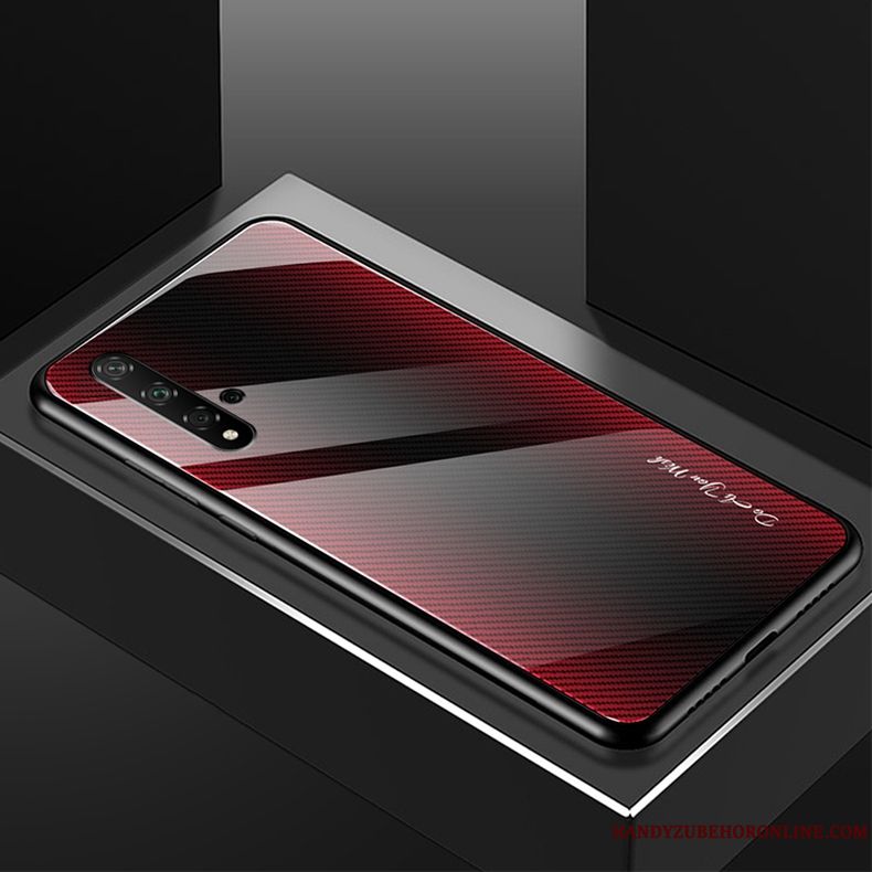 Skal Huawei Nova 5t Mode Härdning Röd, Fodral Huawei Nova 5t Mjuk Fallskydd Gradient