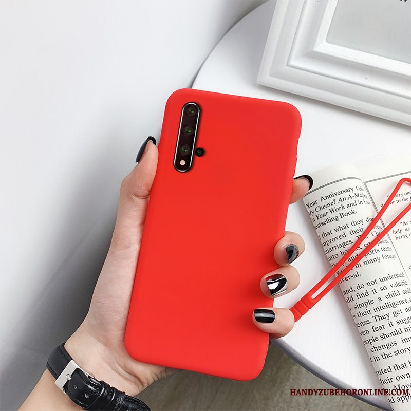 Skal Huawei Nova 5t Påsar Telefon Solid Färg, Fodral Huawei Nova 5t Silikon Röd Personlighet