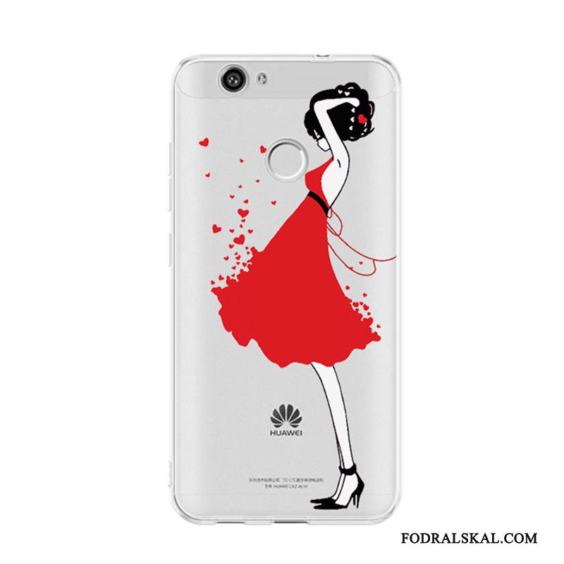 Skal Huawei Nova Kreativa Fallskydd Personlighet, Fodral Huawei Nova Mjuk Telefon Röd