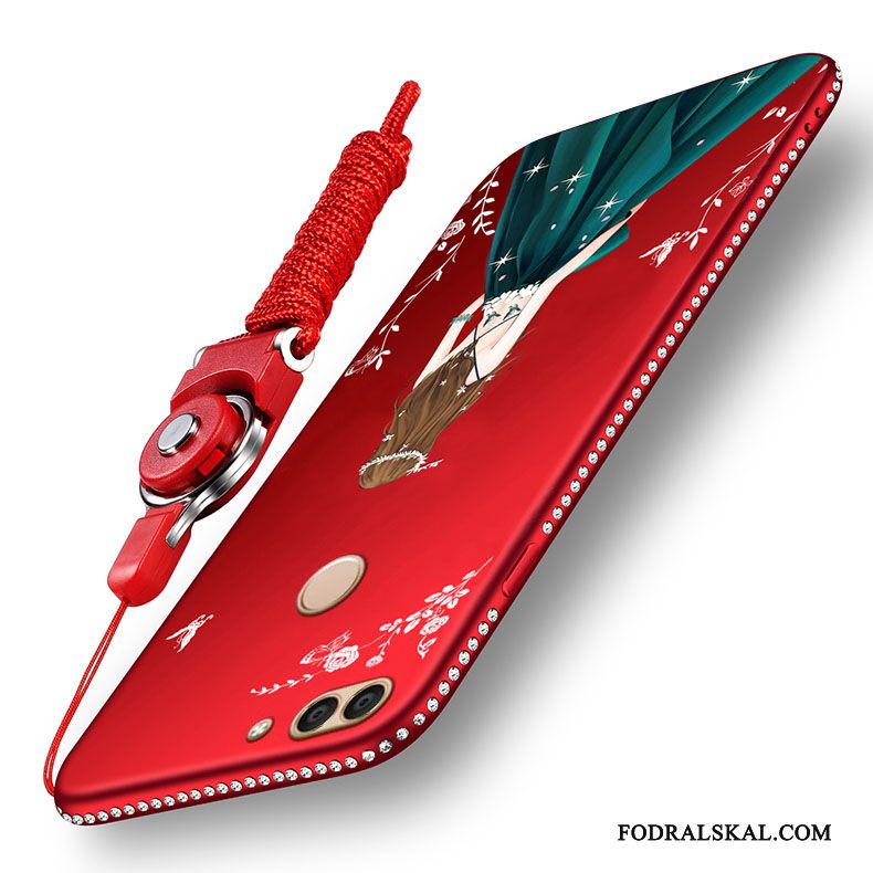 Skal Huawei P Smart Silikon Telefon Fallskydd, Fodral Huawei P Smart Mjuk Nubuck Röd