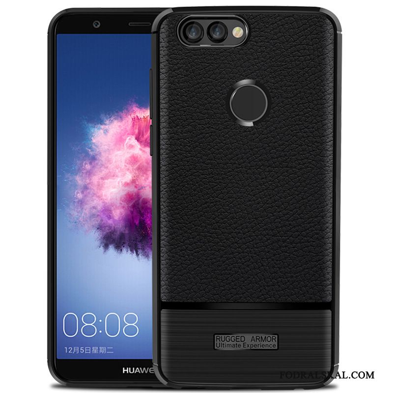 Skal Huawei P Smart Skydd Svart Nubuck, Fodral Huawei P Smart Mjuk Telefon Fallskydd
