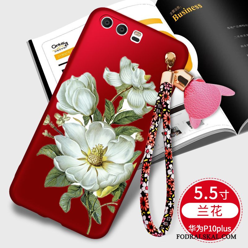 Skal Huawei P10 Plus Mjuk Fallskydd Röd, Fodral Huawei P10 Plus Support Slimtelefon