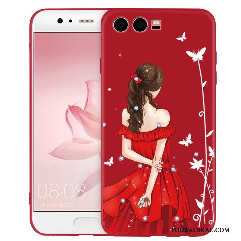 Skal Huawei P10 Plus Mjuk Personlighettelefon, Fodral Huawei P10 Plus Kreativa Röd Trend