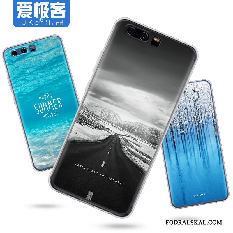 Skal Huawei P10 Plus Mjuk Transparenttelefon, Fodral Huawei P10 Plus Kreativa Fallskydd Blå