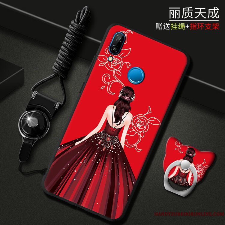 Skal Huawei P20 Lite Mjuk Ungdom Röd, Fodral Huawei P20 Lite Silikon Telefon