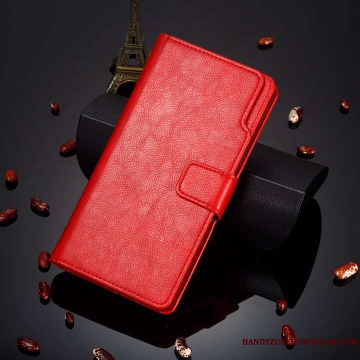 Skal Huawei P30 Läderfodral Enkel Fallskydd, Fodral Huawei P30 Täcka Telefon Röd