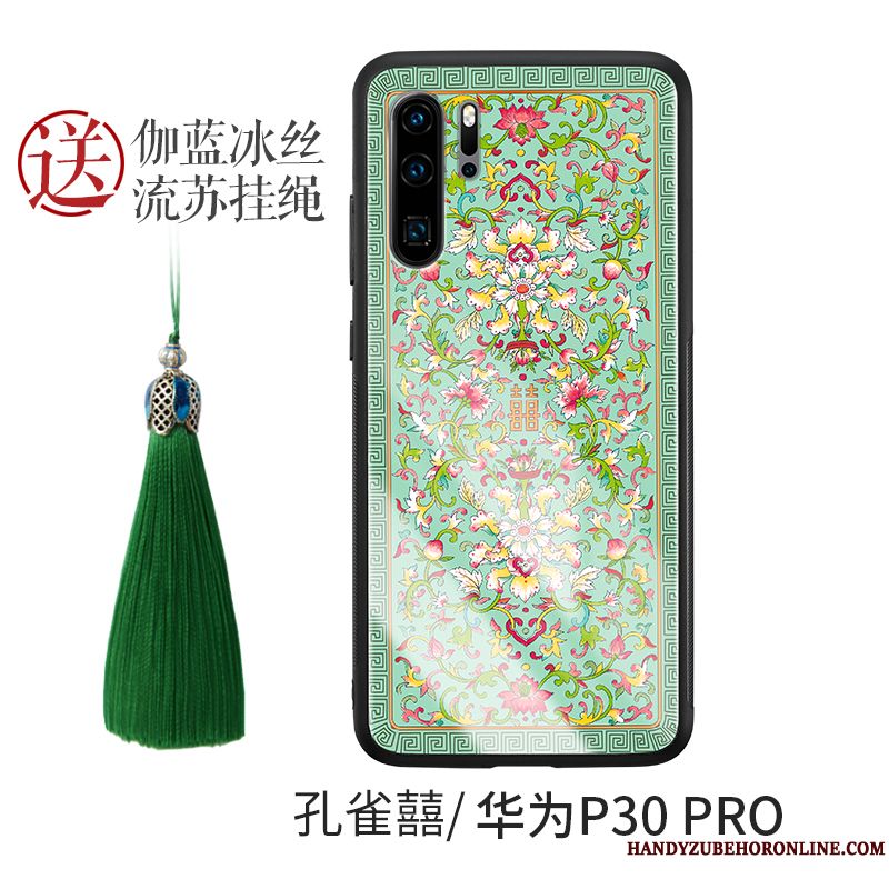 Skal Huawei P30 Pro Kreativa Grön Fallskydd, Fodral Huawei P30 Pro Påsar Telefon Kinesisk Stil