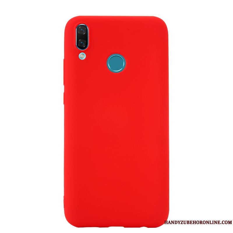 Skal Huawei Y7 2019 Mjuk Telefon Glidskydds, Fodral Huawei Y7 2019 Silikon Solid Färg Fallskydd